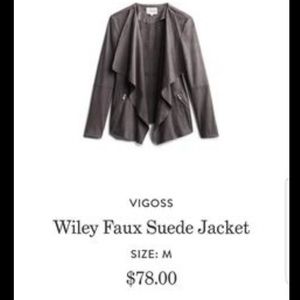 NWT Vigoss Wiley Feaux Suede Jacket